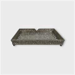 Olivia Riegel Windsor Silver Tone Jeweled Tray Guest Towel / Napkin